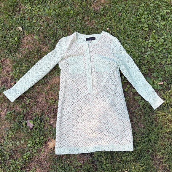 Victoria Beckham Target Lace Dress Women's Medium Blue Long Sleeve Modest Lined - Picture 1 of 10